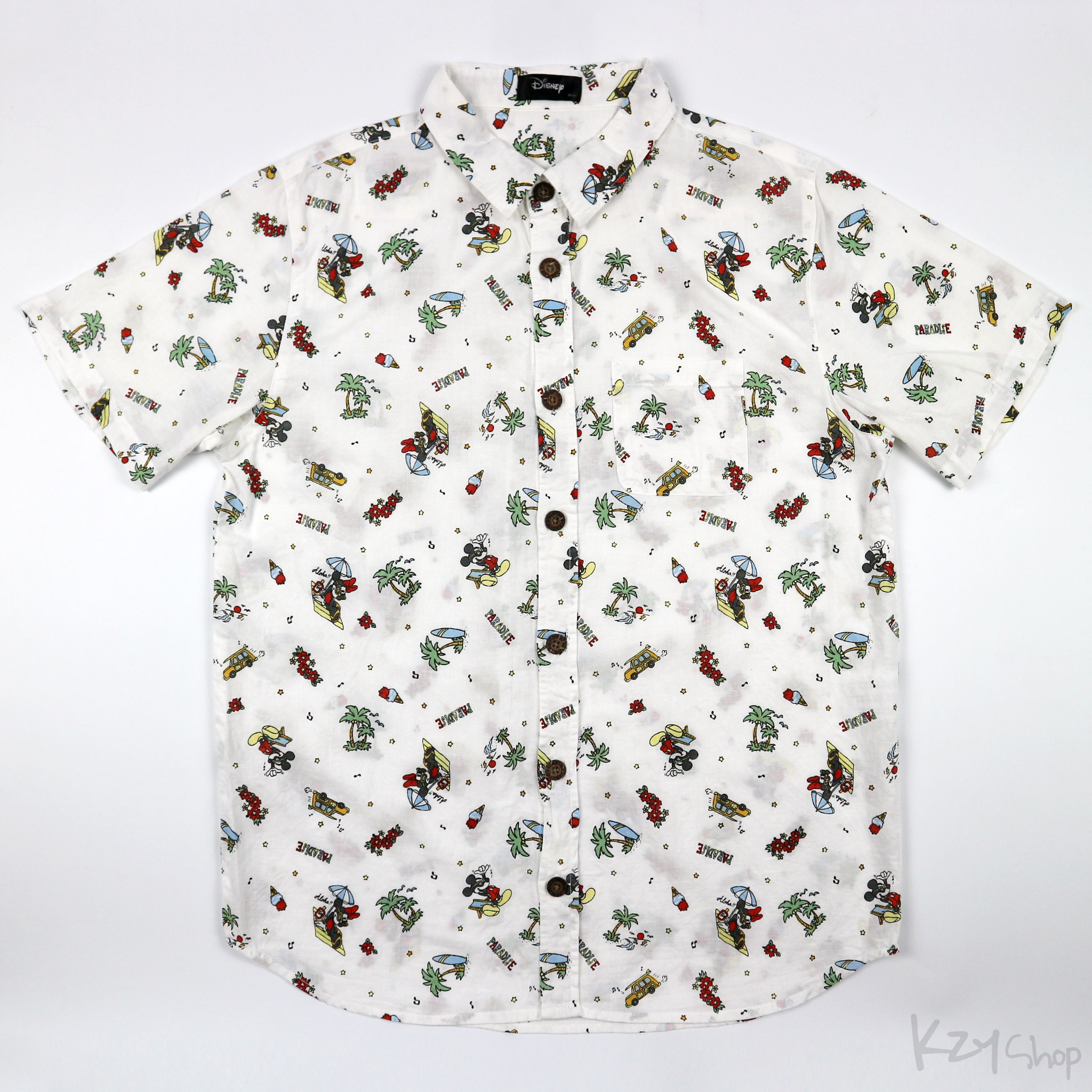 เสื้อฮาวาย Disney ลาย Mickey & Minnie Mouse PARADISE