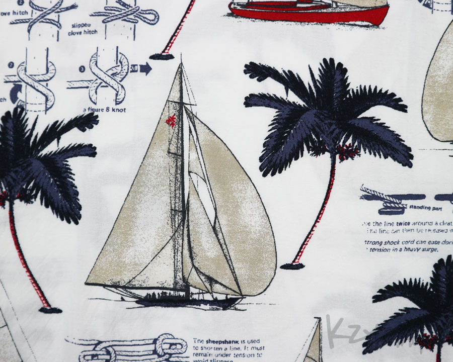 เสื้อฮาวาย puritan ลาย เรือใบ