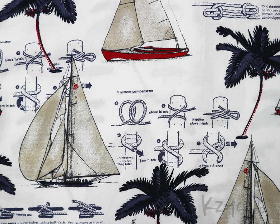 เสื้อฮาวาย puritan ลาย เรือใบ