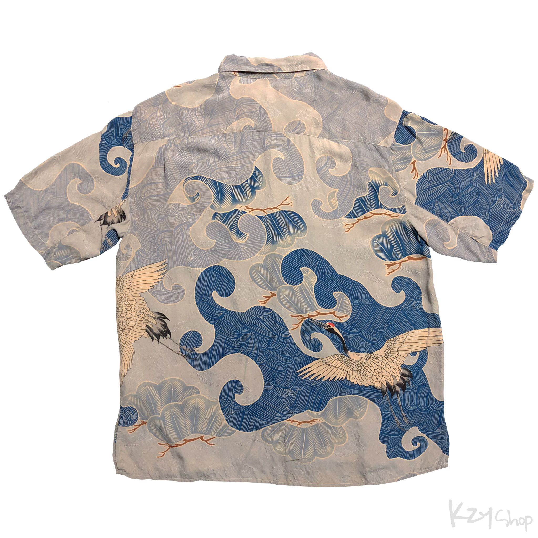 เสื้อฮาวายลายญี่ปุ่น CITRON Santa Monica ลาย นกกระเรียน