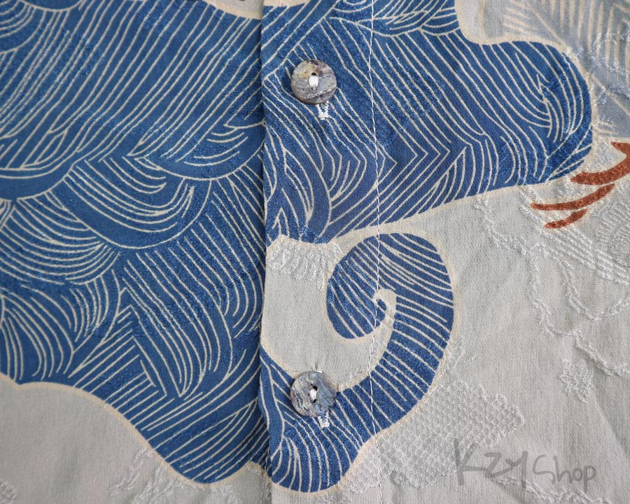 เสื้อฮาวายลายญี่ปุ่น CITRON Santa Monica ลาย นกกระเรียน