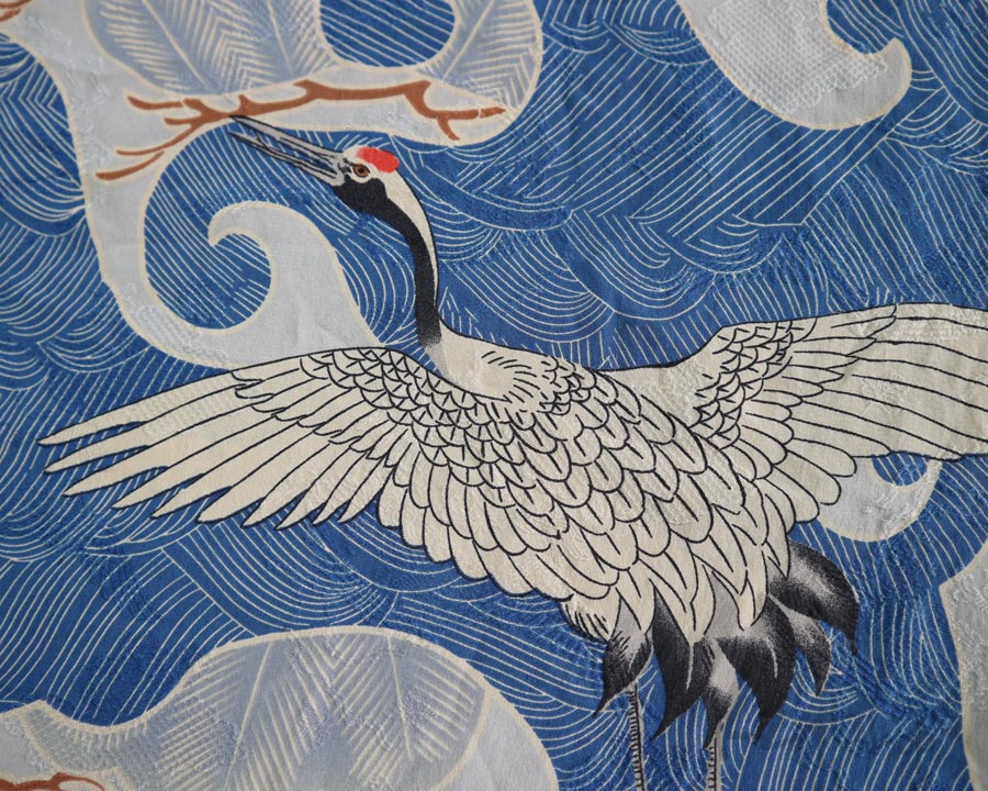 เสื้อฮาวายลายญี่ปุ่น CITRON Santa Monica ลาย นกกระเรียน