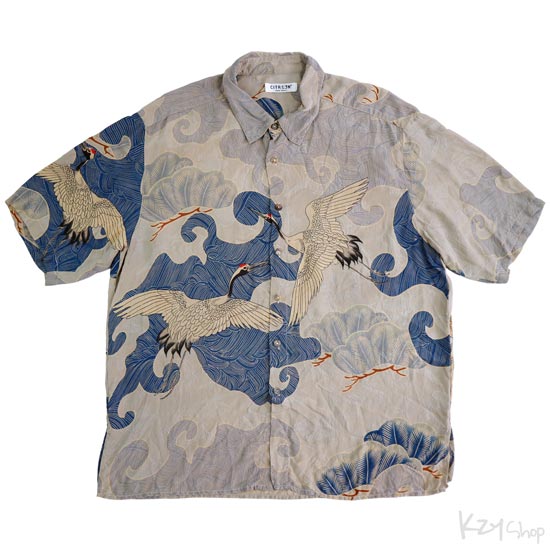 เสื้อฮาวายลายญี่ปุ่น CITRON Santa Monica ลาย นกกระเรียน