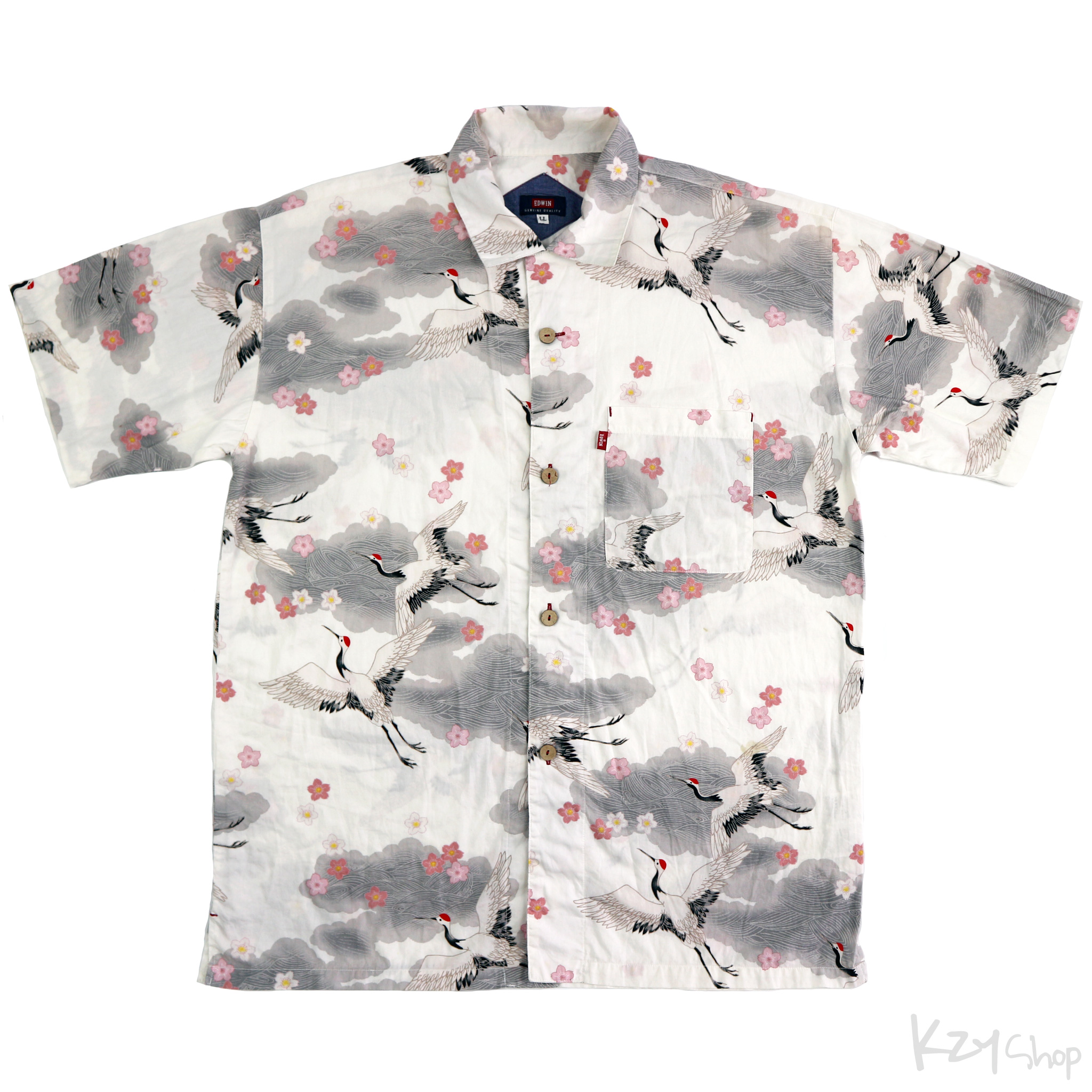เสื้อฮาวายลายญี่ปุ่น EDWIN - CRANES & Sakura
