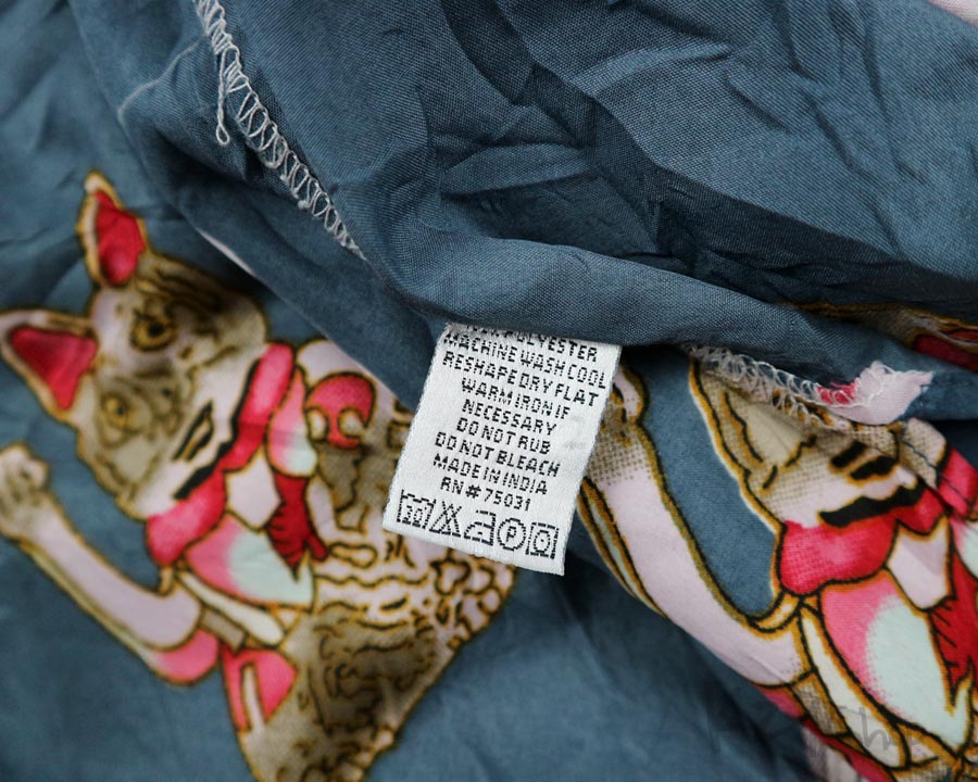 เสื้อฮาวายลายญี่ปุ่น Waikiki Creations ลาย แมวกวักนำโชค