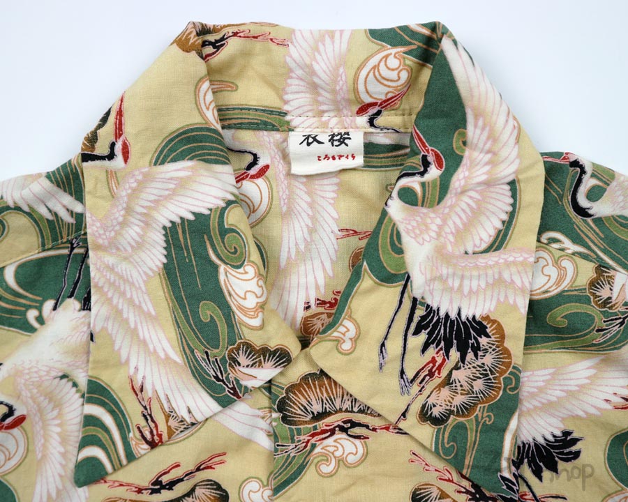  เสื้อฮาวายลายญี่ปุ่น ลาย นกกระเรียน