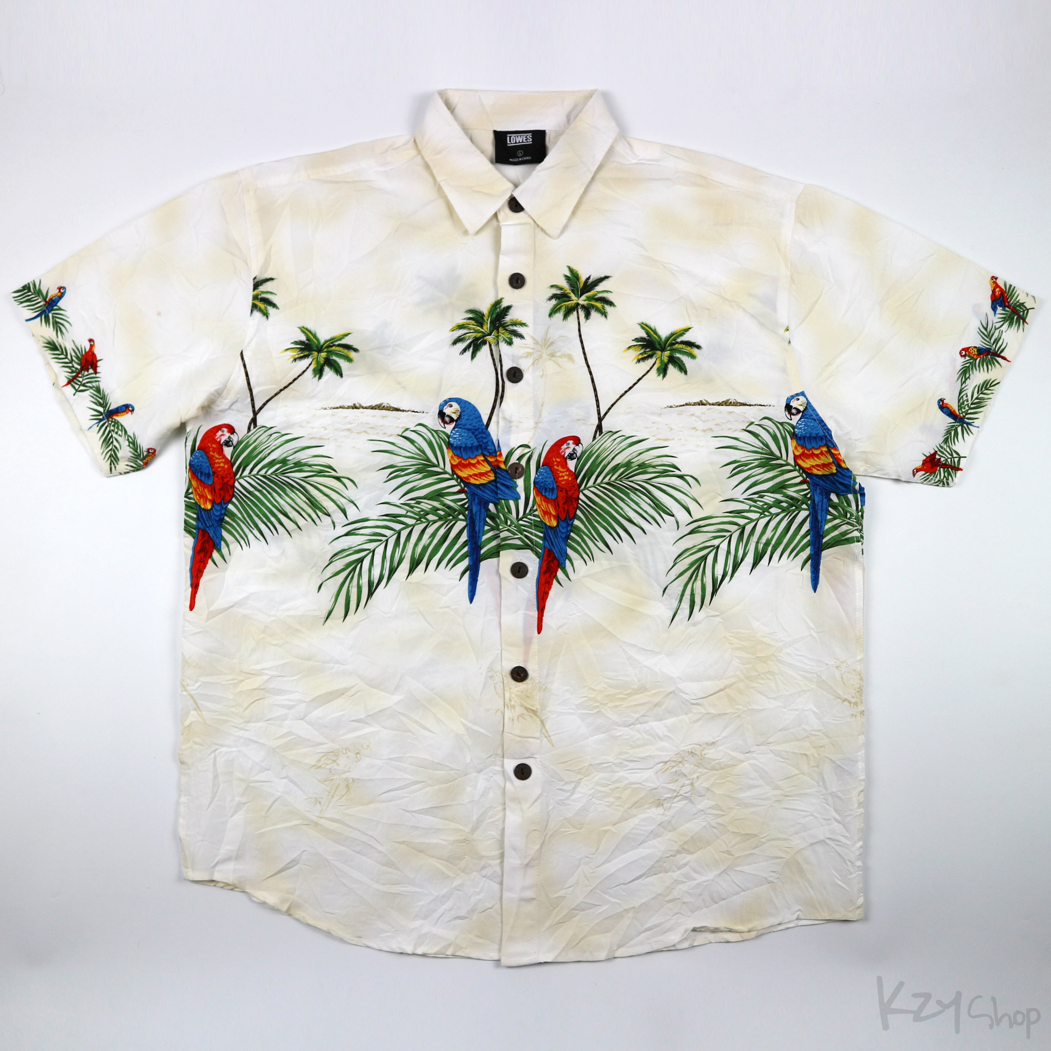 เสื้อฮาวาย LOWES ลาย นกแก้ว