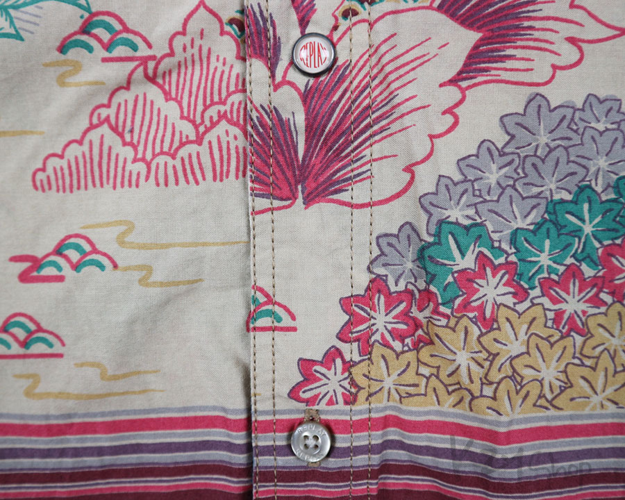 เสื้อฮาวายลายญี่ปุ่น REPLAY ลาย มังกร ดอกไม้ ต้นไผ่
