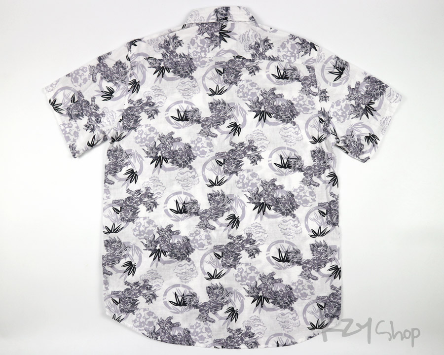 เสื้อฮาวายลายญี่ปุ่น gilevans ลาย สิงห์ ดอกไม้