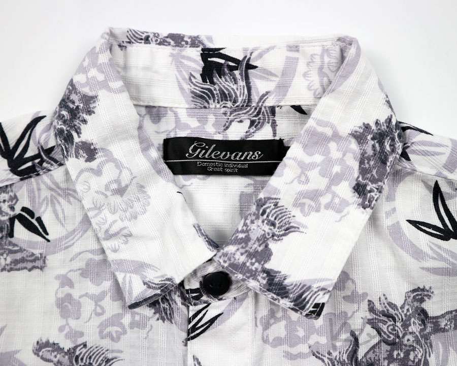 เสื้อฮาวายลายญี่ปุ่น gilevans ลาย สิงห์ ดอกไม้