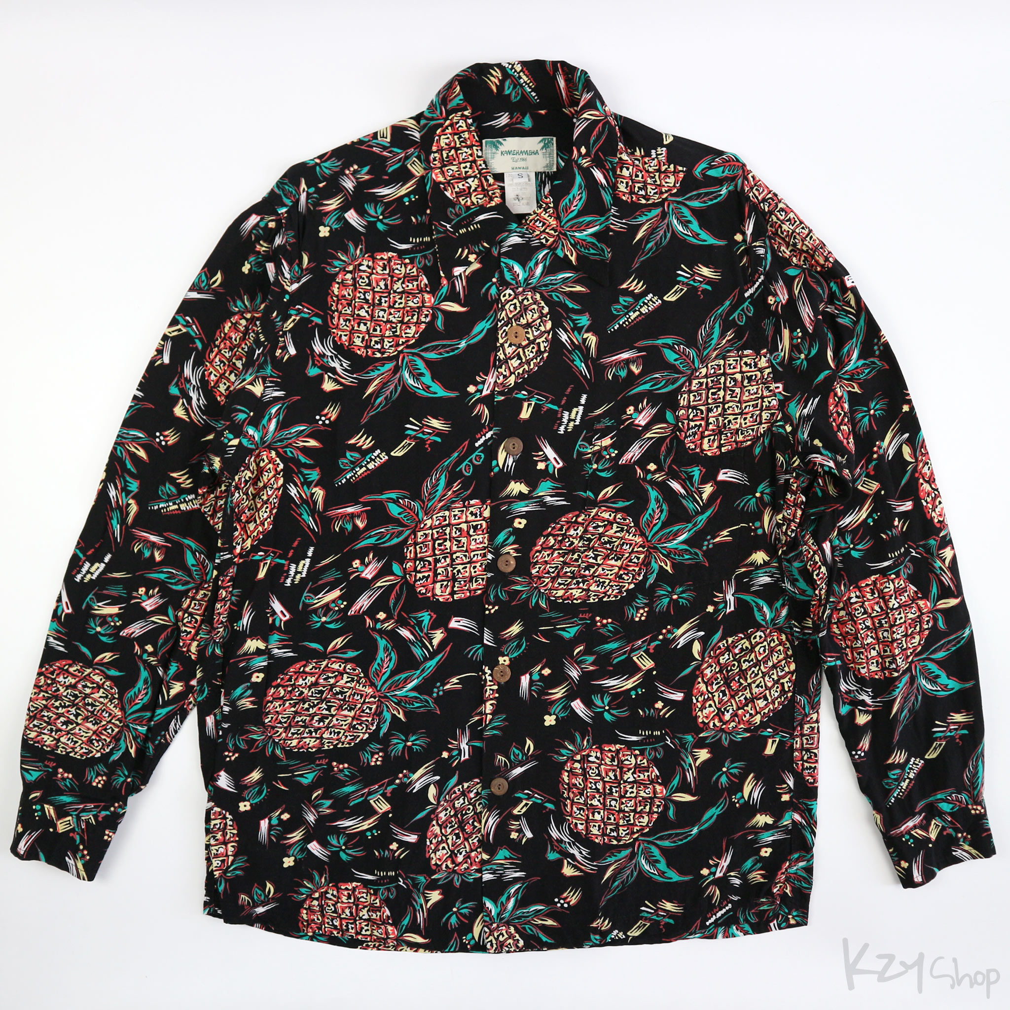 เสื้อฮาวายแขนยาว KAMEHAMEHA - PINEAPPLES