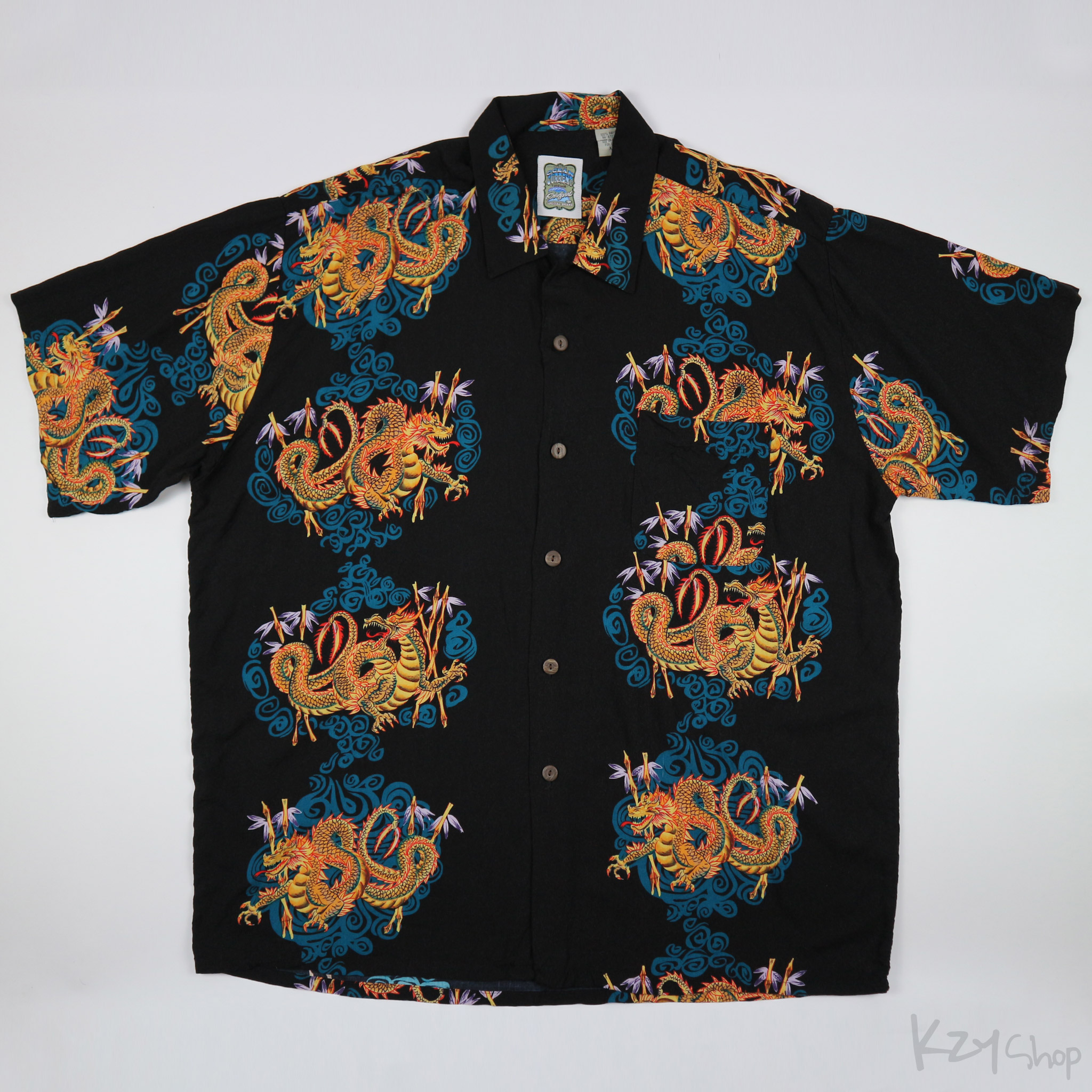 เสื้อฮาวายลายญี่ปุ่น Ocean Current ลาย มังกร