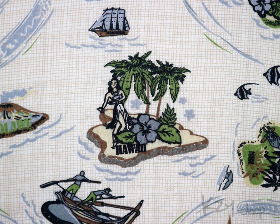 เสื้อฮาวาย PINO BAZZO ลาย เกาะ สาวฮูล่า อูคูเลเล่