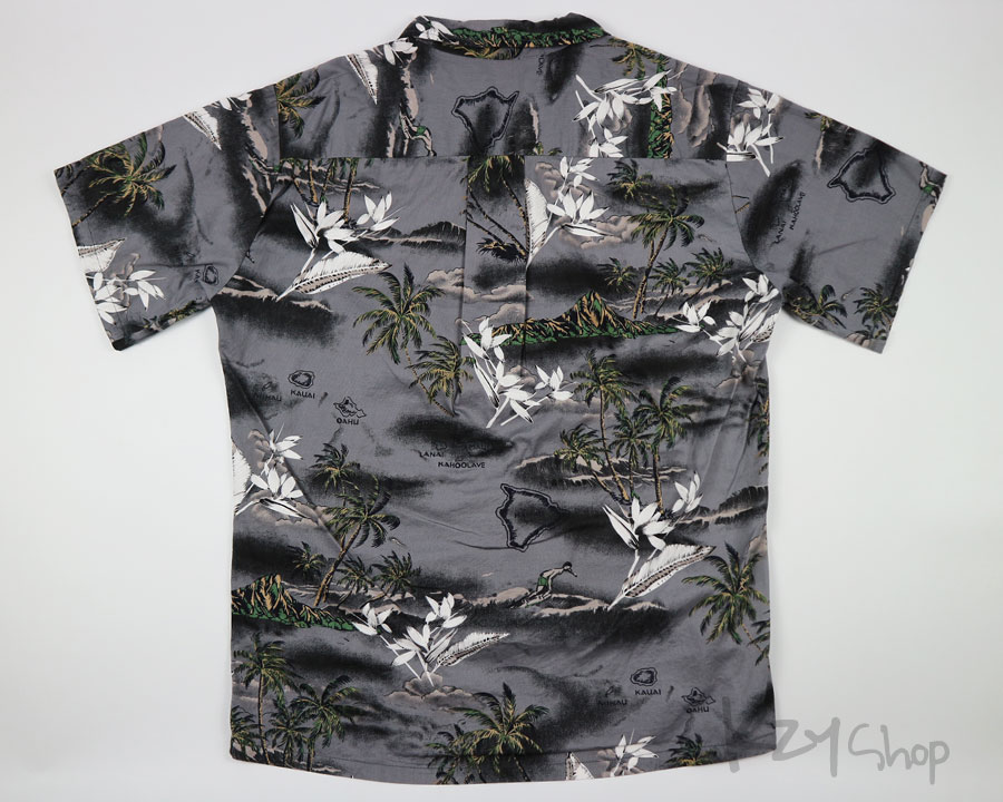 เสื้อฮาวาย Palmwave ลาย เกาะ วิวทะเล คนเล่นกระดานโต้คลื่น