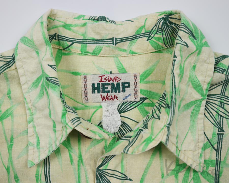 เสื้อฮาวายลายญี่ปุ่น Island HEMP Wear - Yellow Bamboo