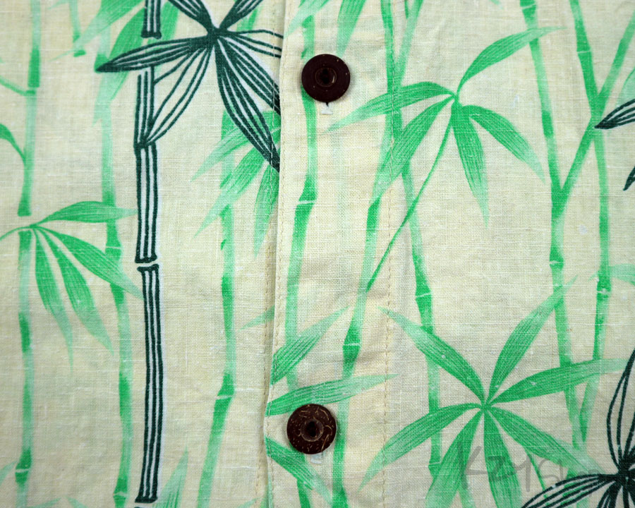 เสื้อฮาวายลายญี่ปุ่น Island HEMP Wear - Yellow Bamboo