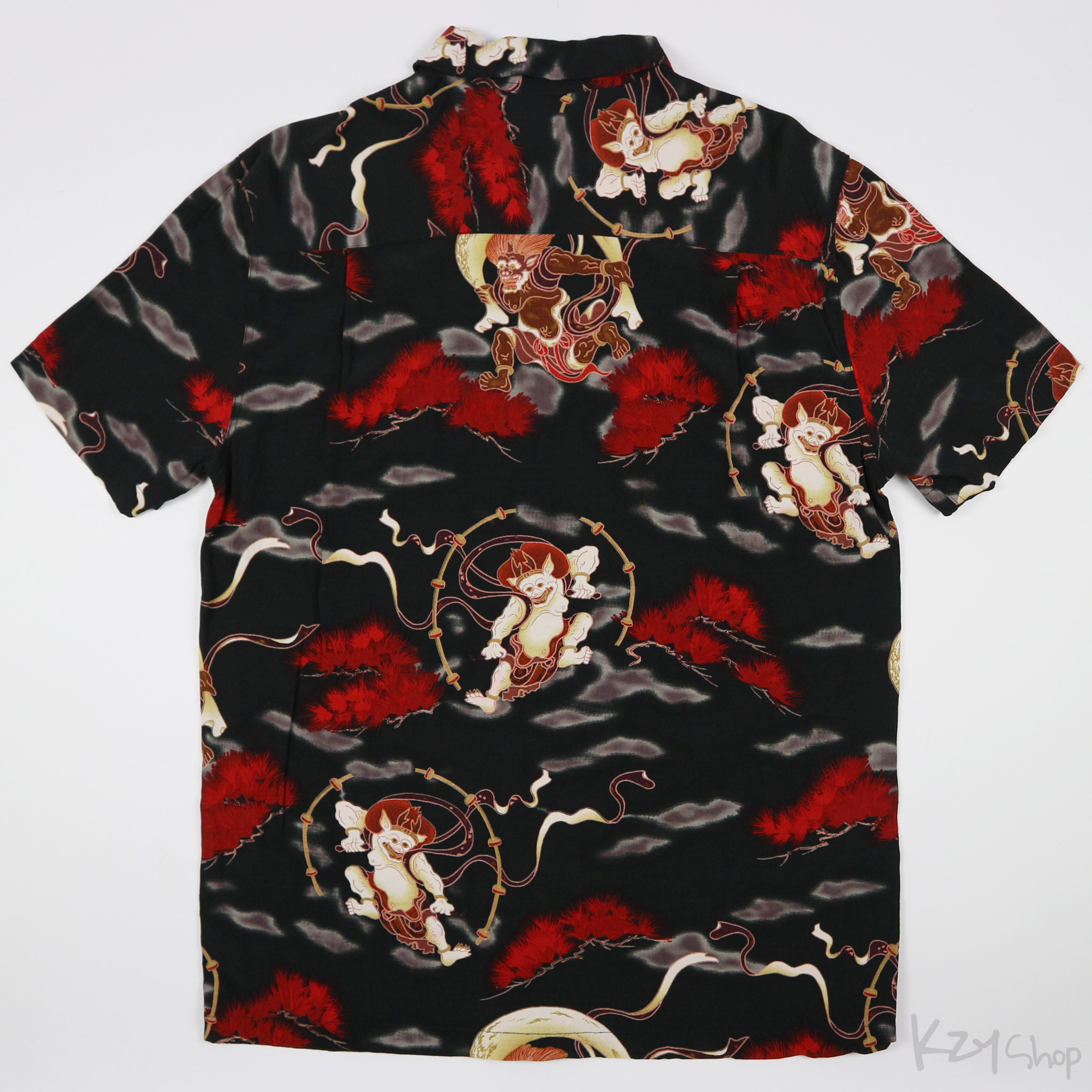 เสื้อฮาวายลายญี่ปุ่น Oniwa soto ลาย เทพ Fujin Raijin