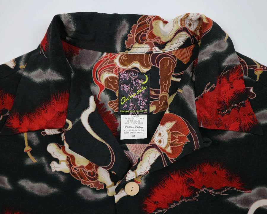 เสื้อฮาวายลายญี่ปุ่น Oniwa soto ลาย เทพ Fujin Raijin