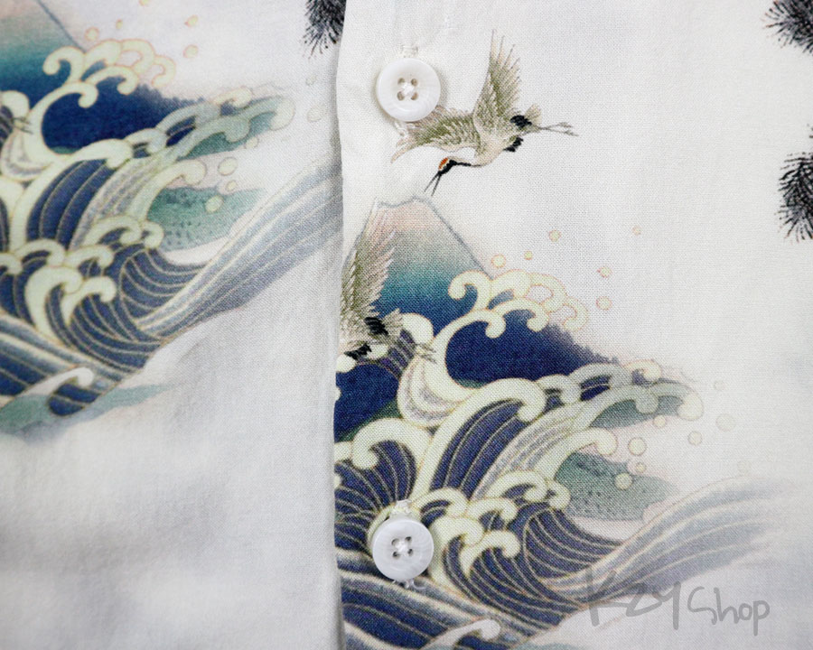 เสื้อฮาวายลายญี่ปุ่น PACSUN ลาย เสือกับนกกระเรียน