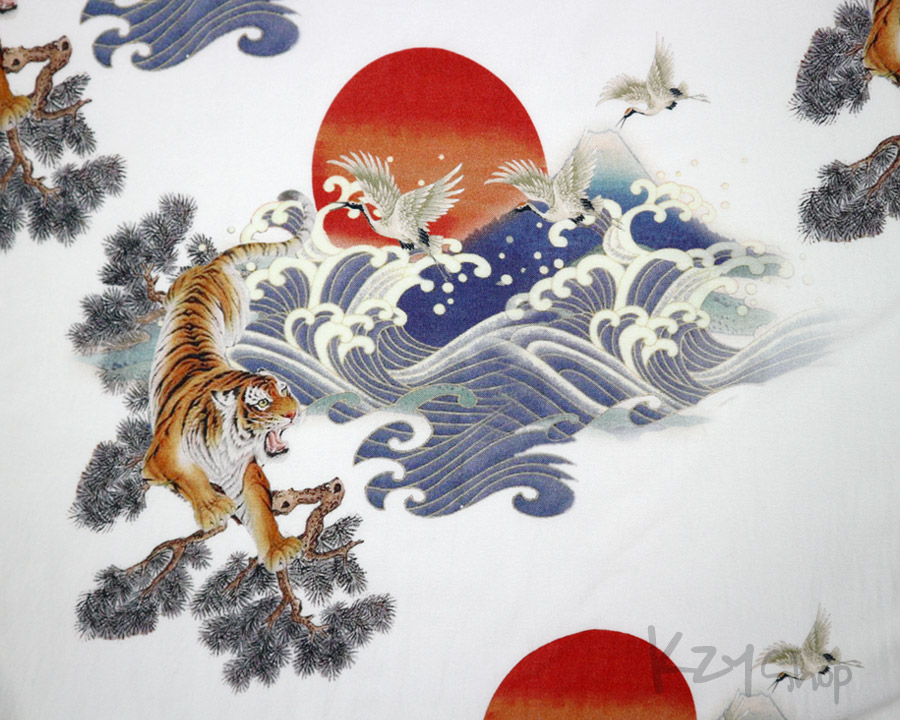 เสื้อฮาวายลายญี่ปุ่น PACSUN ลาย เสือกับนกกระเรียน