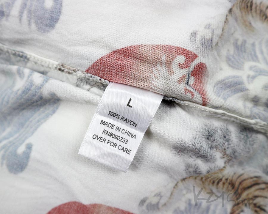 เสื้อฮาวายลายญี่ปุ่น PACSUN ลาย เสือกับนกกระเรียน