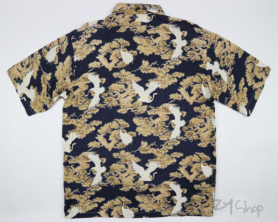 เสื้อฮาวายลายญี่ปุ่น ลาย นกกระเรียน