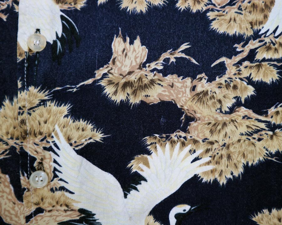 เสื้อฮาวายลายญี่ปุ่น ลาย นกกระเรียน