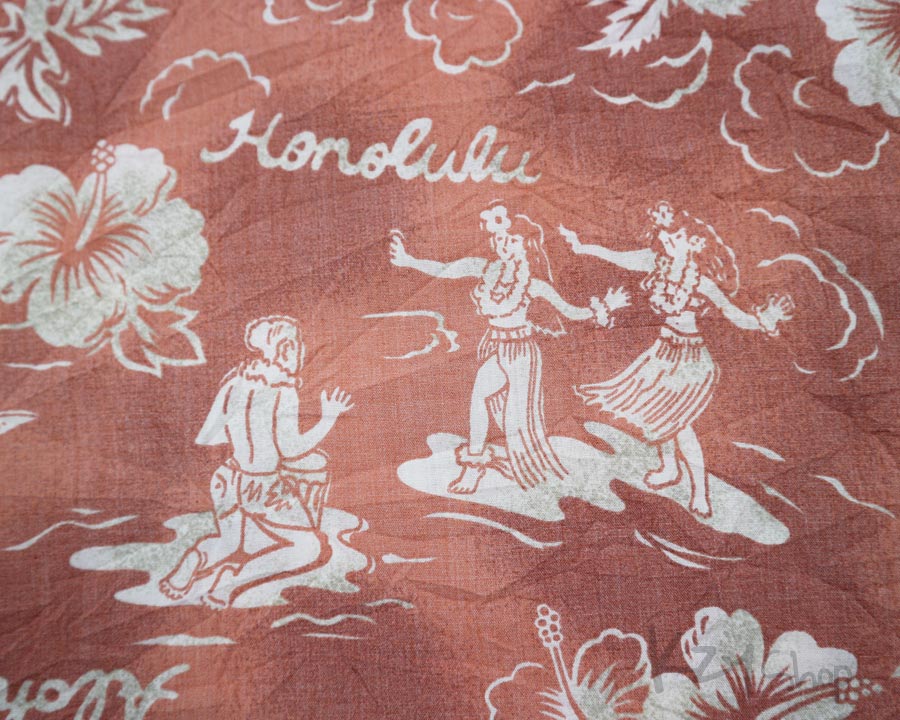 เสื้อฮาวาย Moelleuse ลาย aloha สาวฮูล่า อูคูเลเล่