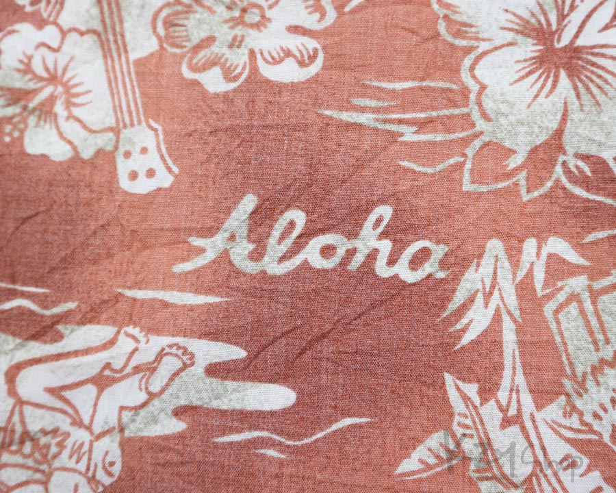 เสื้อฮาวาย Moelleuse ลาย aloha สาวฮูล่า อูคูเลเล่