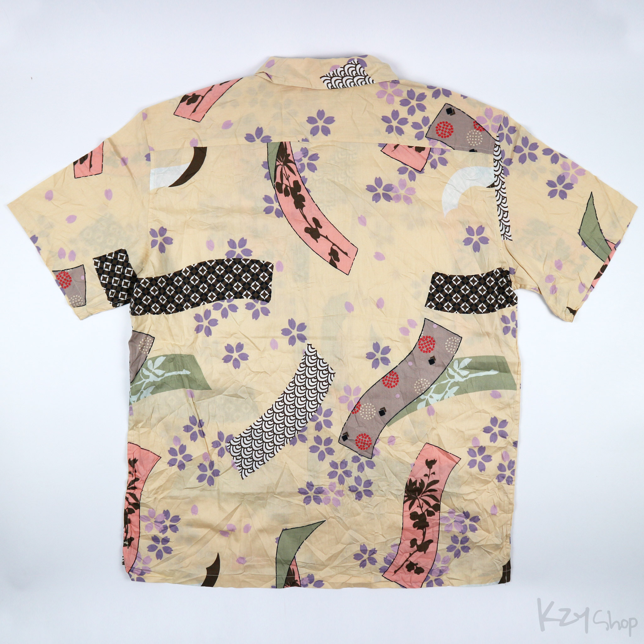 เสื้อฮาวายลายญี่ปุ่น AMORE PURO ลาย ริบบิ้น ดอกซากุระ