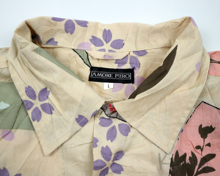 เสื้อฮาวายลายญี่ปุ่น AMORE PURO ลาย ริบบิ้น ดอกซากุระ