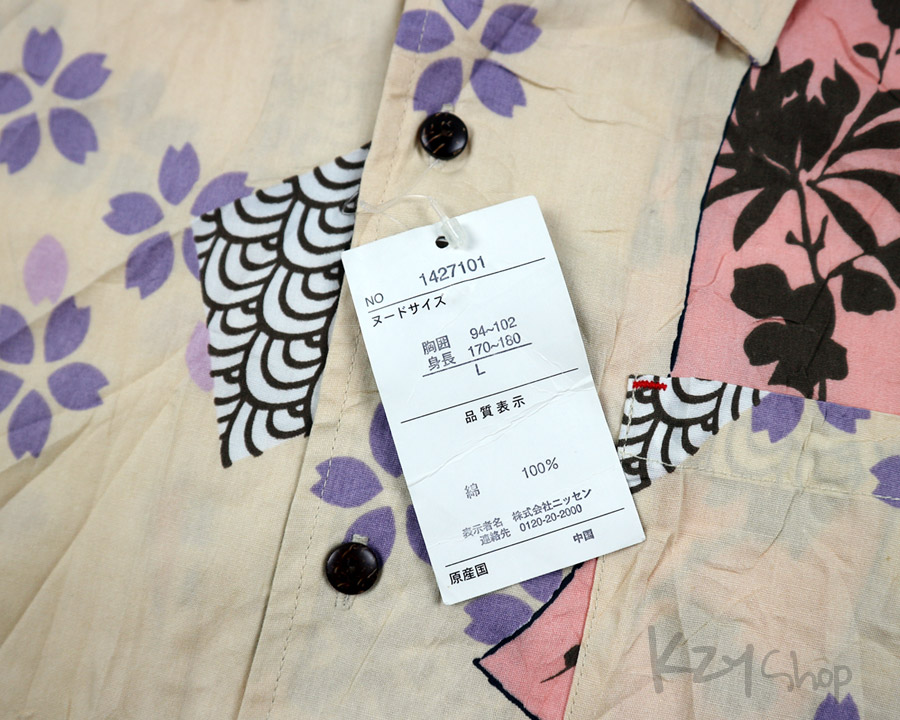 เสื้อฮาวายลายญี่ปุ่น AMORE PURO ลาย ริบบิ้น ดอกซากุระ