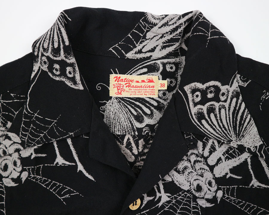 เสื้อฮาวายลายญี่ปุ่น Native Hawaiian - SPIDER & BUTTERFLY