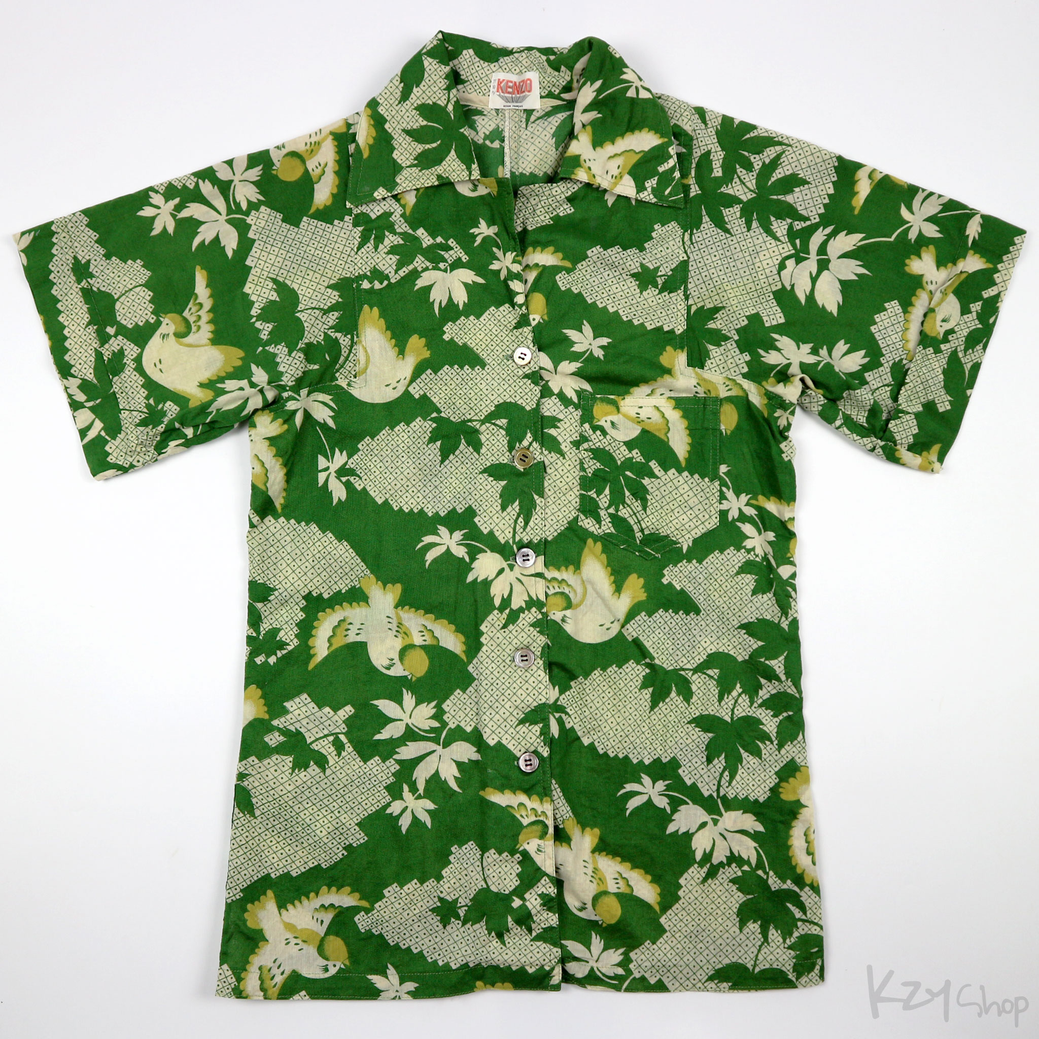 เสื้อฮาวายลายญี่ปุ่น KENZO ลาย นก