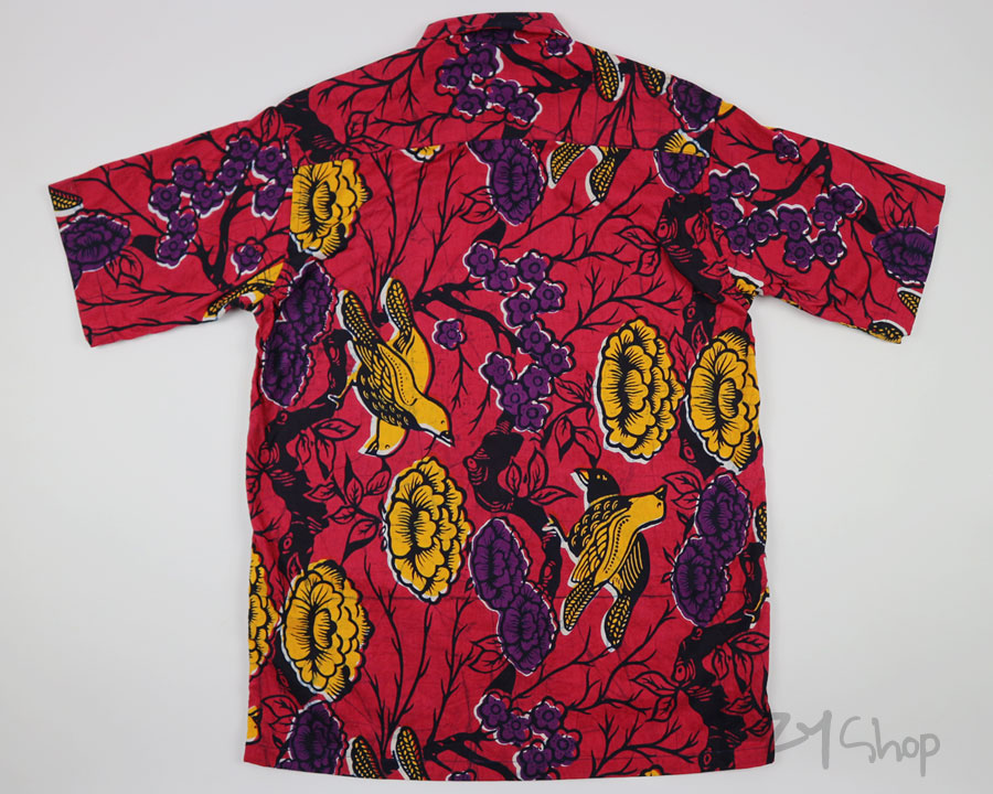  เสื้อฮาวายลายญี่ปุ่น Africa Textile ลาย นก ดอกซากุระ
