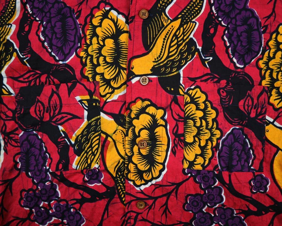  เสื้อฮาวายลายญี่ปุ่น Africa Textile ลาย นก ดอกซากุระ