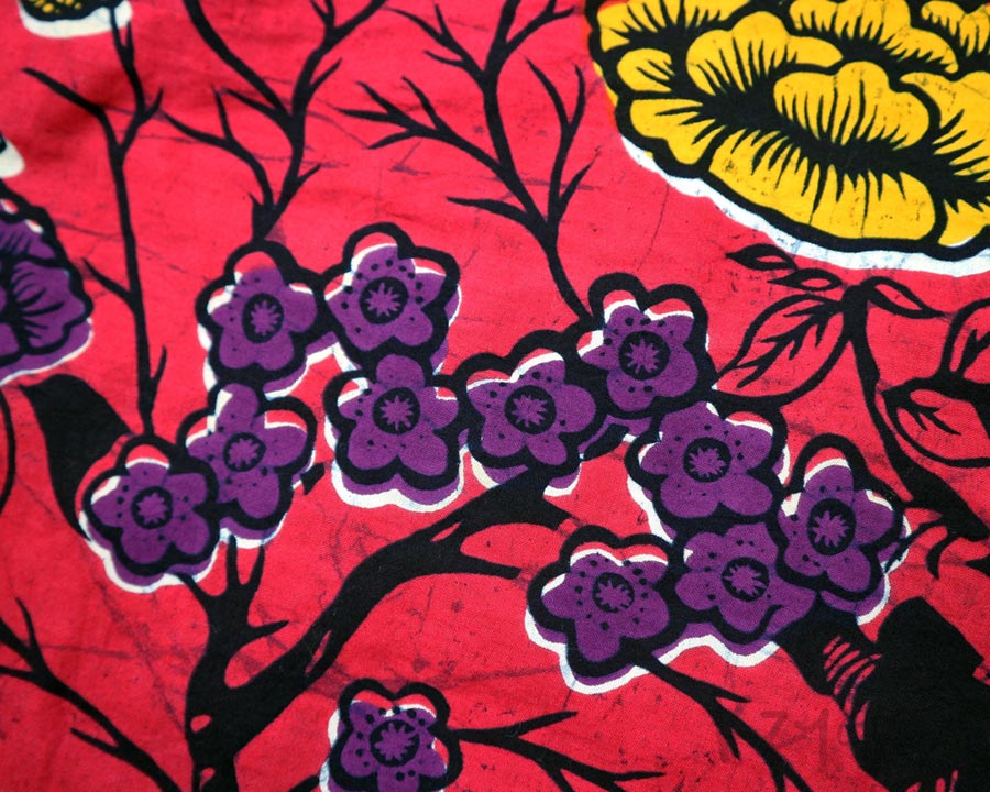  เสื้อฮาวายลายญี่ปุ่น Africa Textile ลาย นก ดอกซากุระ