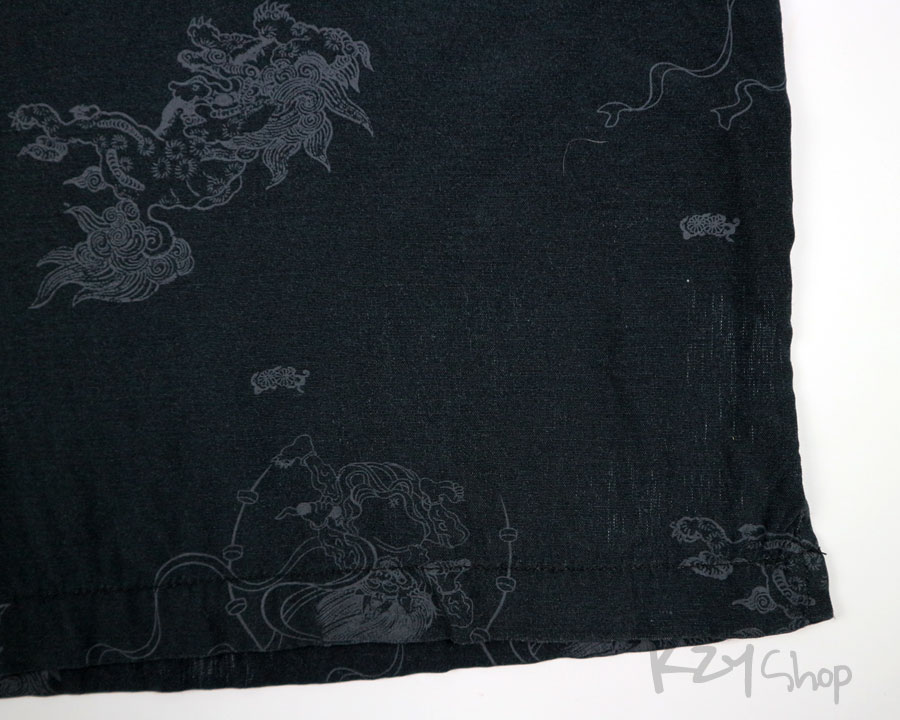 เสื้อฮาวายลายญี่ปุ่น Hill Crop - Raijin (Black)