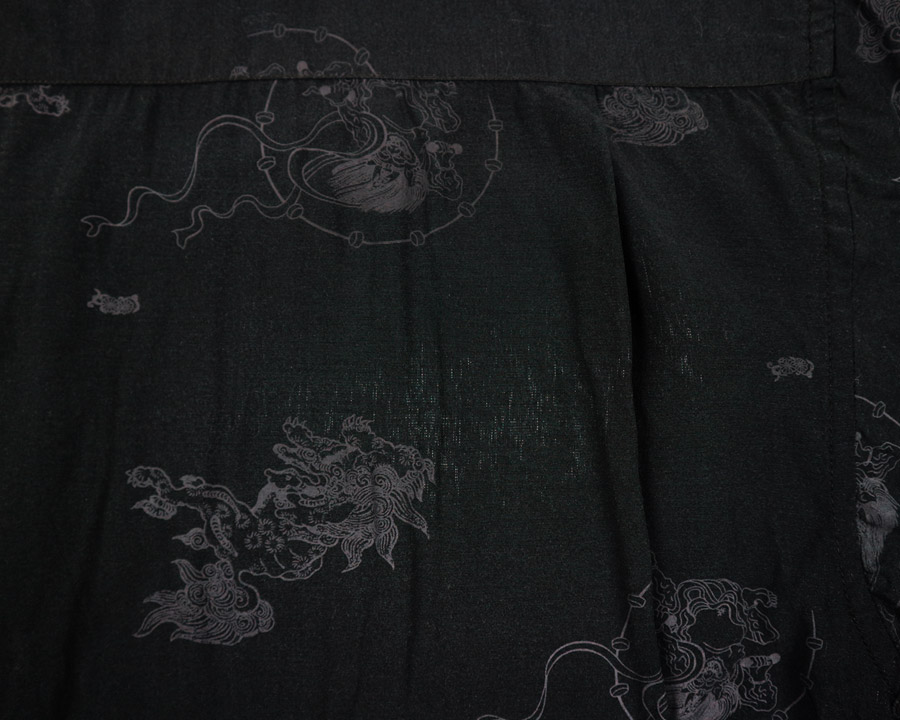 เสื้อฮาวายลายญี่ปุ่น Hill Crop - Raijin (Black)