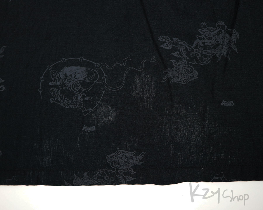 เสื้อฮาวายลายญี่ปุ่น Hill Crop - Raijin (Black)