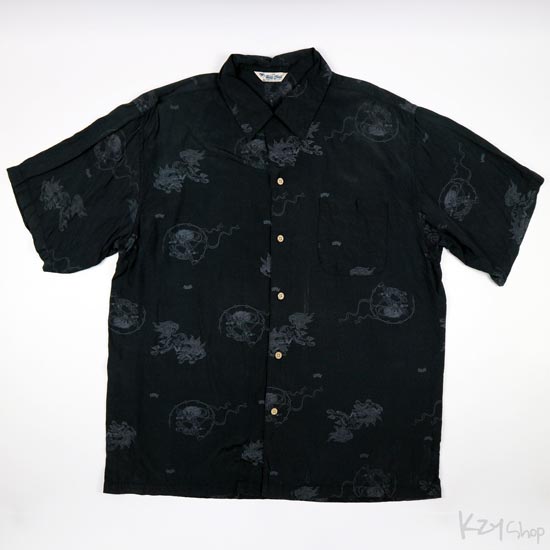 เสื้อฮาวายลายญี่ปุ่น Hill Crop - Raijin (Black)