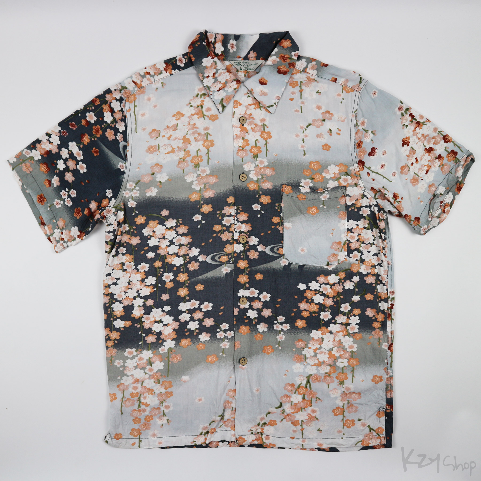 เสื้อฮาวายลายญี่ปุ่น Styled by Originals ลาย ดอกซากุระ