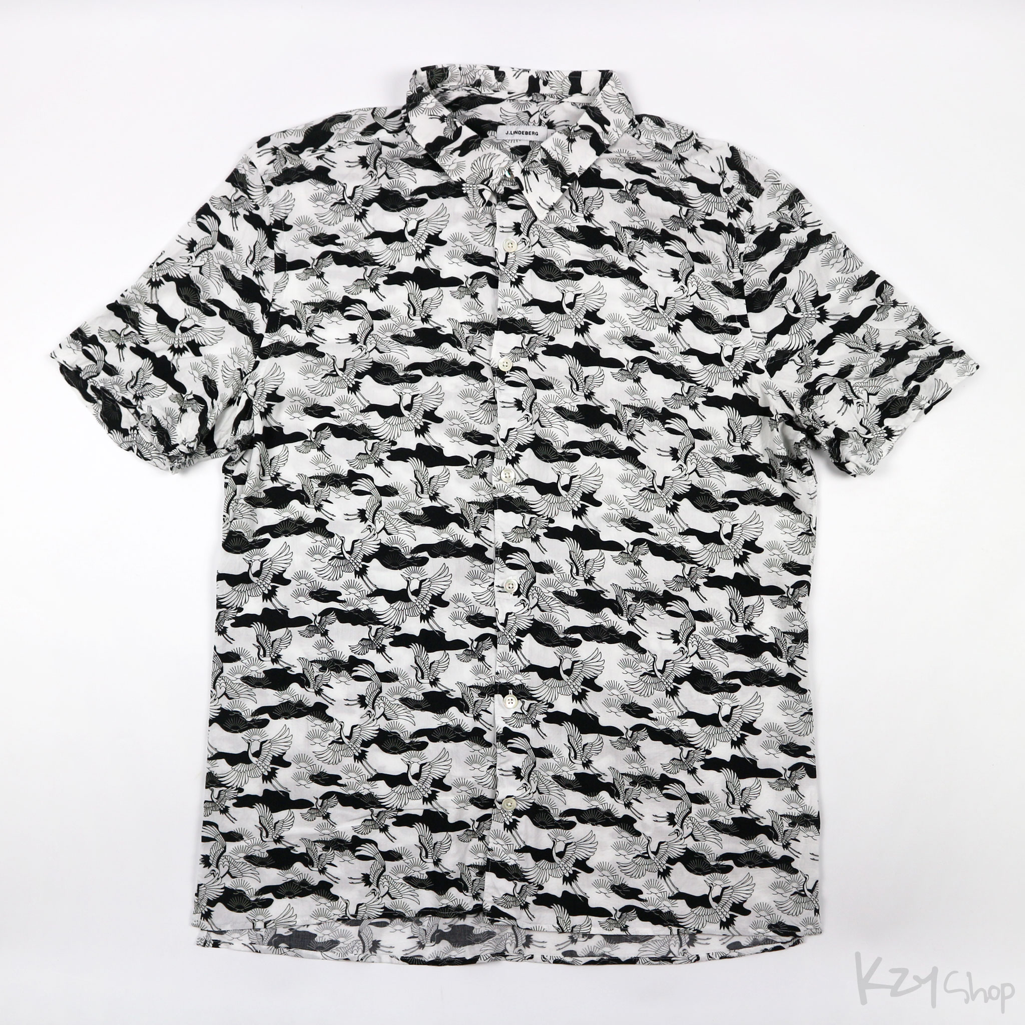  เสื้อฮาวายลายญี่ปุ่น J.LINDERBERG ลาย นกกระเรียน