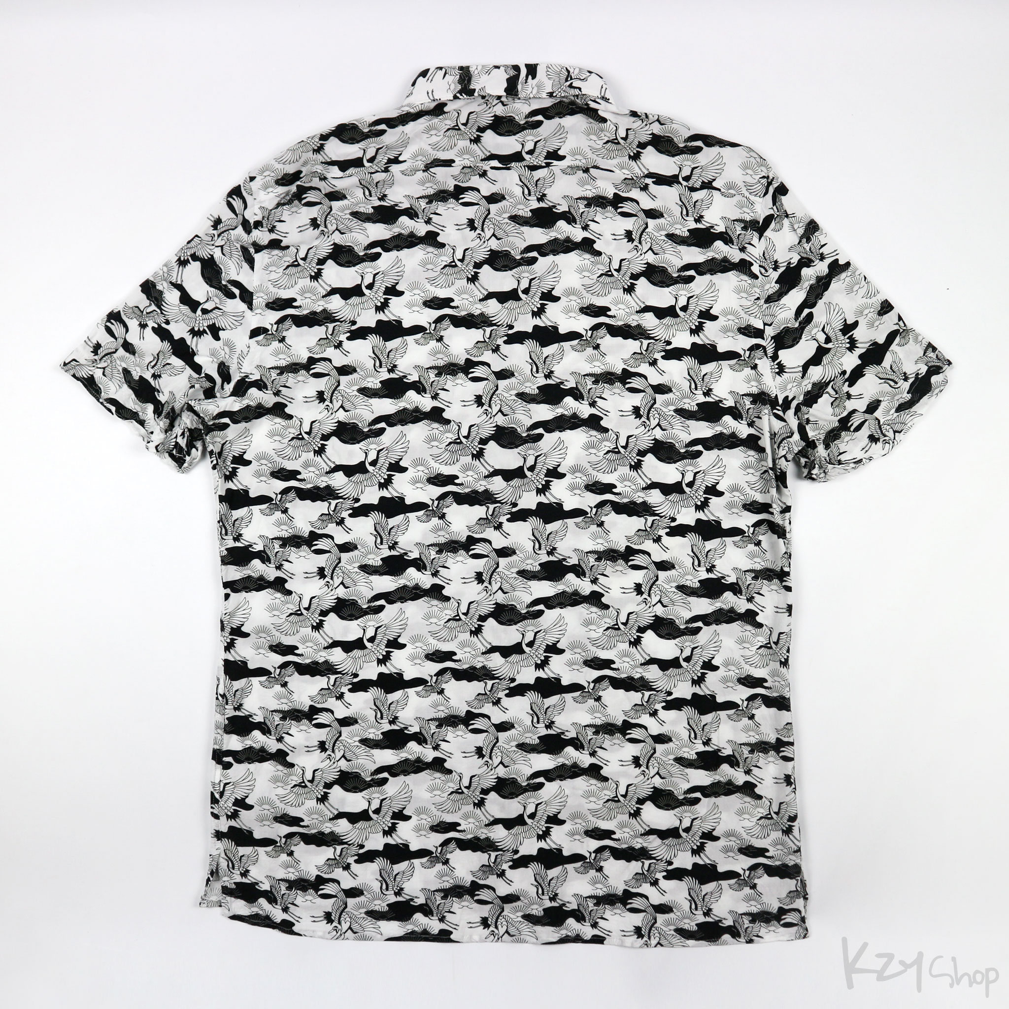  เสื้อฮาวายลายญี่ปุ่น J.LINDERBERG ลาย นกกระเรียน