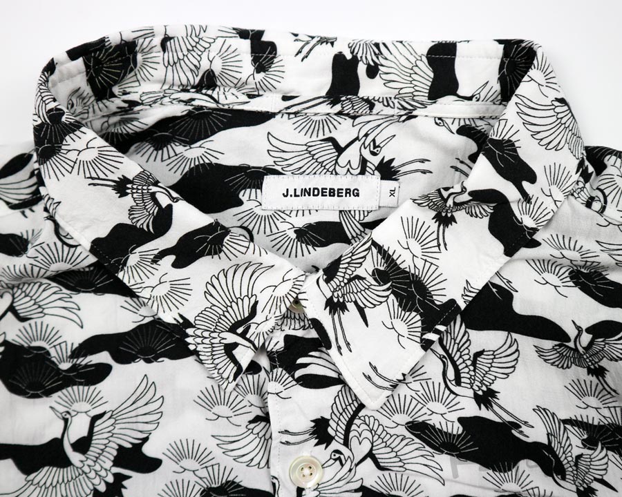  เสื้อฮาวายลายญี่ปุ่น J.LINDERBERG ลาย นกกระเรียน