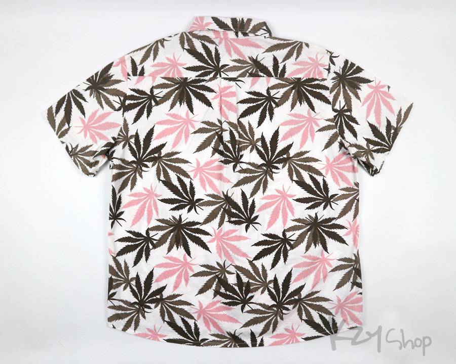  เสื้อฮาวาย Rainbow Stitch ลาย ใบกัญชา