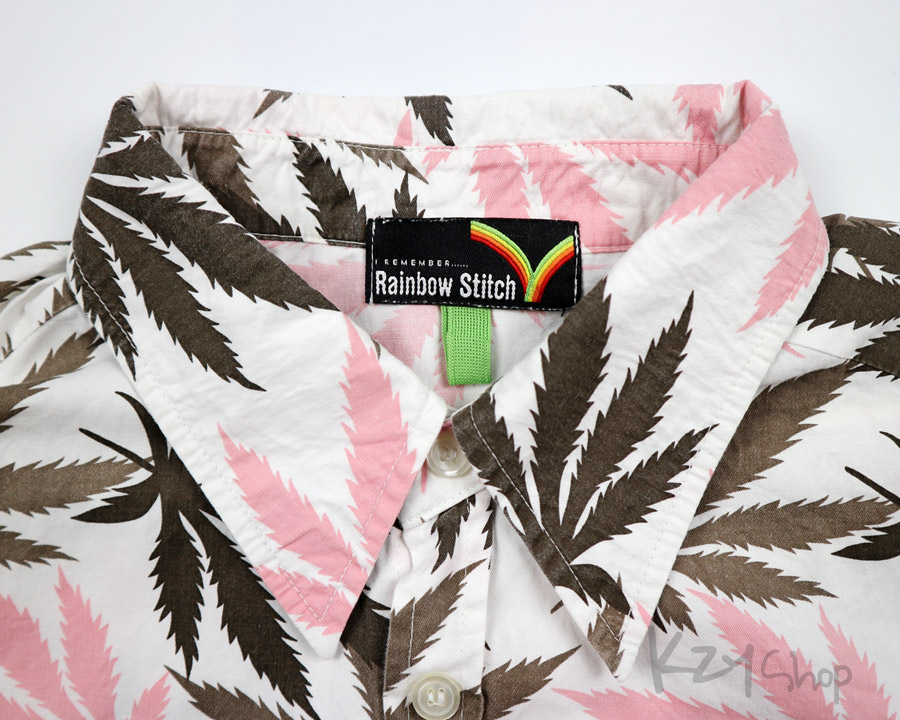  เสื้อฮาวาย Rainbow Stitch ลาย ใบกัญชา